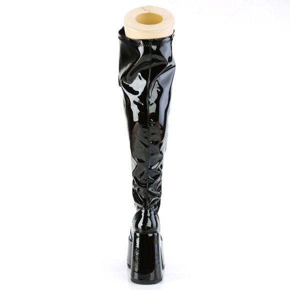 Gothic Platform Wide Calf Lace Up Thigh High Boots - Picture 5 of 5